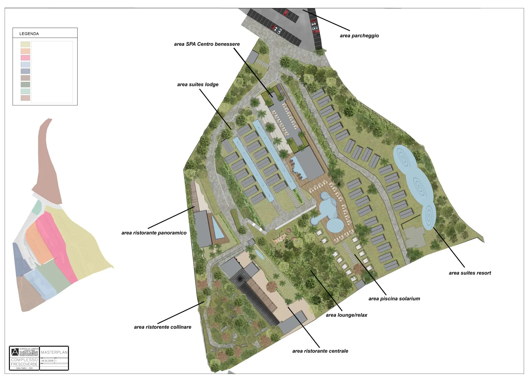 Masterplan generale con aree funzionali